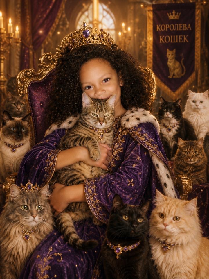 Leila surrounded by her animal friends